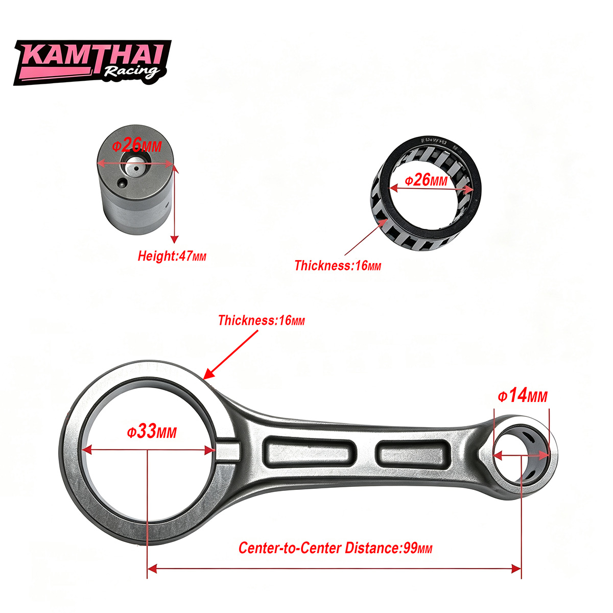 KAMTHAI CNC Machined Connectin - Motorcycle Crankshaft recension och pris